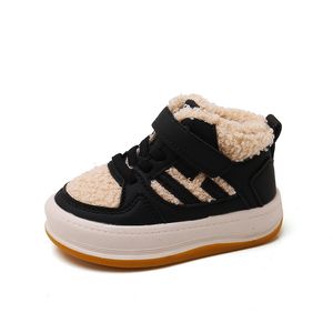 Zapatillas de deporte para niñas, zapatos de algodón para niños, felpa gruesa antideslizante para niños, deportes cálidos, bebé, suave, cómodo, invierno 230209