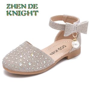 Sneakers Girls Leather Shoes Children Flats Princess Spring Summer Brand Kinderjurk voor trouwfeest Bling Glitter 21 35 230310