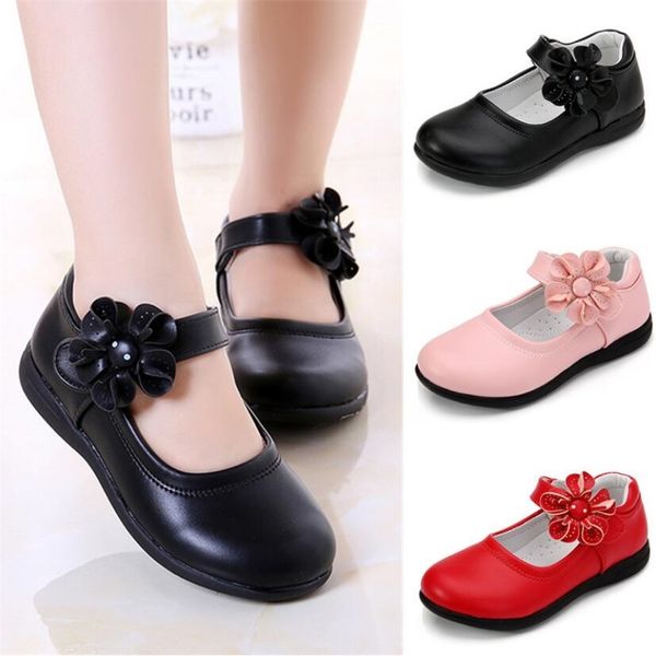 Turnschuhe Mädchen Lederschuhe für Kinder Hochzeitskleid Prinzessin Schule Kinder Sommer Bogen Knoten Schwarz Student Sandalen Koreanische Mode 220920