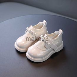 Sneakers Girls Pu Leather Shoes Spring Herfst Princess Loafer Kinderen Casual Pearl Bow Baby Baby Fashion Patent Single Flats 2130 J230818