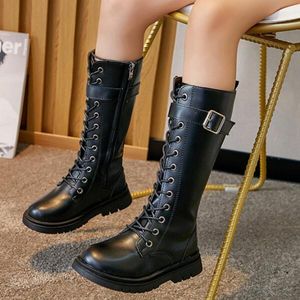 Sneakers Girls Snow Boots Autumn Children Knee-High Fashion Boots Suede Rubber Soft Platform Snow Boots Shoes For Princess Kids 230816