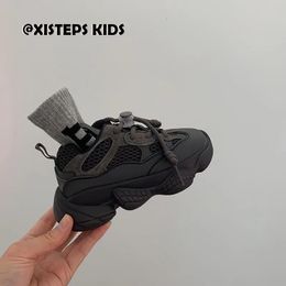 Sneakers High Fashion Kinderen Meisjes Jongens Onhandig Grijs Zwart Ademend Sportschoenen Sapatos Infantil peuter jongen loopschoenen 231130