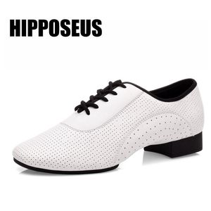 Sneakers Hipposeus Men Dancheshoes Boys Modern Tango Salsa Chaussures de danse Softs / Rubber Sole Professional Dancing Chaussures blanches Haute qualité