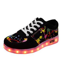 Zapatillas de zapatillas Jawaykids 11 colores LED Zapatos luminosos Amantes LED SHATOS PARA Niñas Unisex Sneakers brillantes USB Ligera Lumineuse Niños