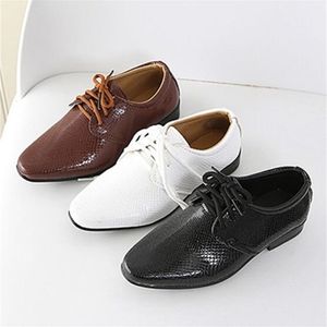 Baskets enfants chaussures de robe de mariée en cuir véritable pour garçons marque enfants chaussures de mariage noires garçons baskets compensées formelles 2136 220909