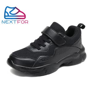 Zapatillas para niños zapatos para niños de goma de goma para niños zapatillas para caminar niños cómodos zapatillas de deporte de cuero negro