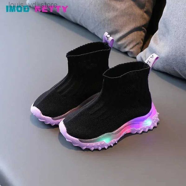 Zapatillas de deporte zapatos para niños Zapatillas de deporte para niños 2023 Niñas Niños Malla LED Zapatos de calcetín luminosos Casual Iluminar Zapatos para niños Zapatos para niños pequeños T231202