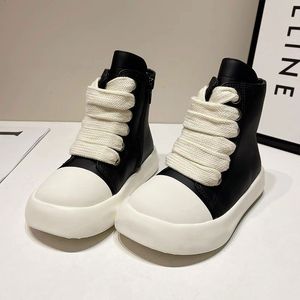 Sneakers Kids Shoes Girls Boys High Top Children PU Leather 230906