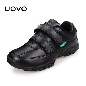 Sneakers Kinderschoenen Uovo 2023 Spring en herfst Kinder Sneakers Boy Echt lederen schoeisel Zwart Casual maat 31 42 230823