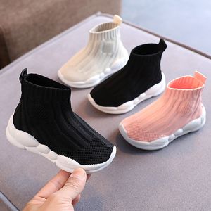 Sneakers Kids Sock Shoes Knitted Fashion High Top Sneakers for Boys Girls Casual Sport Sock Sneakers 2-6 Years Children Tennis Shoes 230203