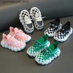 Zapatillas de deporte para niños livianos zapatos casuales deportivos transpirables adecuados para niños y niñas sin resbalón de apartamentos al aire libre Tamaño de caminata 26-30 Q240413