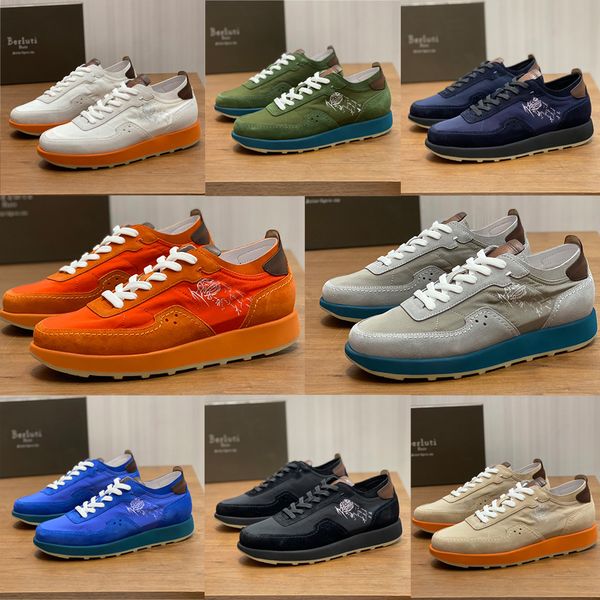 Belruti Sneakers Luxury Men's Sports Leather Shoes Sports Shoes Men's Shoes Pure Handmade High Quality Genuine Leather Shoe Hecho a mano