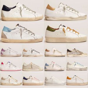 Sneakers Men Golden Robes Chaussures Designer Femmes Talons Superstar Dirty Super Star Blanc Blanc Rose Ball Green Star Trainers des Chaussures Chaussures Sports Superstar