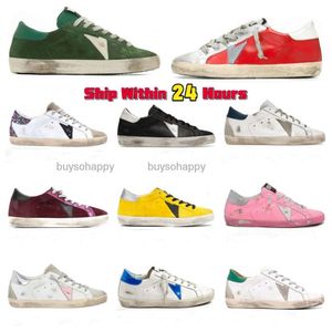 Sneakers Mens Golden Robe Shoes Designer Femmes Talons Superstar Dirty Super Star Blanc Blanc Rose Ball Green Star Trainers des Chaussures Chaussures Sports Sports