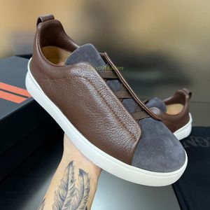 Sneakers heren trainers luxe schoenen ontwerper sneaker voor mannen triple s platte muilezels elastische kruisbanden casual low-tops vintage cowhide suede zachte echte lederen schoen