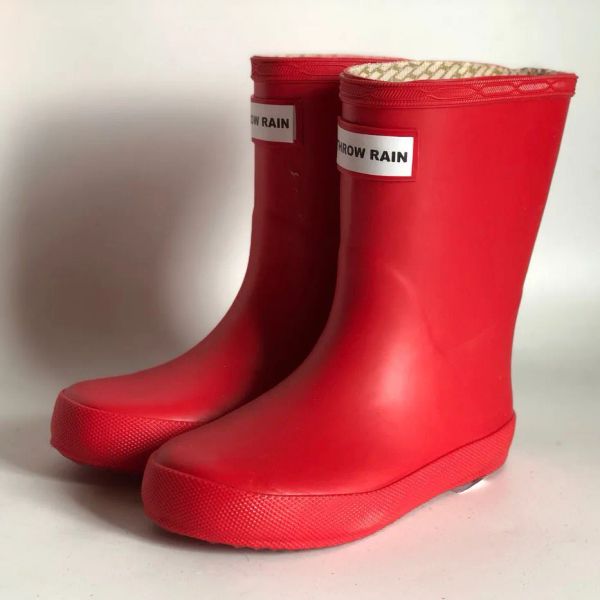 Zapatillas de deporte recién llegadas, Botas de lluvia impermeables para bebés, niñas, primavera, otoño e invierno, zapatos impermeables para niños, Botas de lluvia de goma de PVC rosa y amarillo