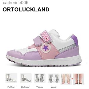 Sneakers Ortoluckland Meisjes Casual Schoenen Kinderen Hardloopsneakers Leer Orthopedische Platvoeten Paars Sportief Schoeisel Voor Kinderen PeutersL231106