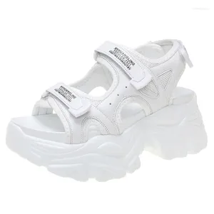 Sneakers platform Peep-toe zomer sandalen Wedge Women Fashion Woman 8cm hakken Dikke bodem sandaal Casual strand Flip Flops 140 24 88675