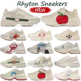 Scarpe da ginnastica Rhyton Scarpe casual Scarpe con plateau firmate Uomo Donna Multicolor Daddy Sneaker Distressed Apple Brick Red Mouth Runner Scarpe da ginnastica eur 34-45