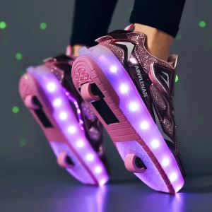 Sneakers Roller Skate Shoes Children Jonges GILLEN Gift Toys Games Kinderen 2 Wielen Sneakers Student Outdoor Casual Sports Lighted Footwear