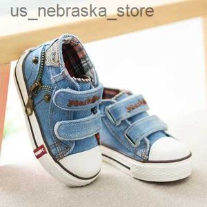 Sneakers Shenxuan Nieuwe Spring Canvas Childrens Shoes Boys Sports Brand Girls Jeans Denim Flats Baby Q240412