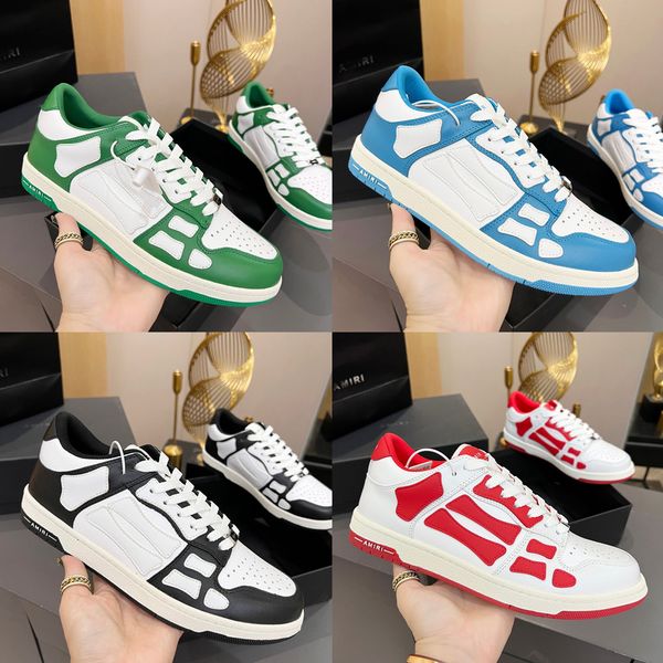 Zapatillas de deporte Zapatos Zapatos de diseñador Zapatos para correr fuera de la oficina Zapatillas de deporte Esqueleto Huesos Top Bajo Esqueleto Mujeres Hombres Zapatillas de deporte retro de lujo Diseñador famoso Entrenadores genuinos a10