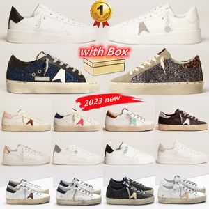2024 baskets Chaussures décontractées Superstar Golden Golden GOOSEITY Black Silver Sparkle Print Histars Snake Sket Suede Cream Sole Top Low Top White Cuir Do Old Sirty Style