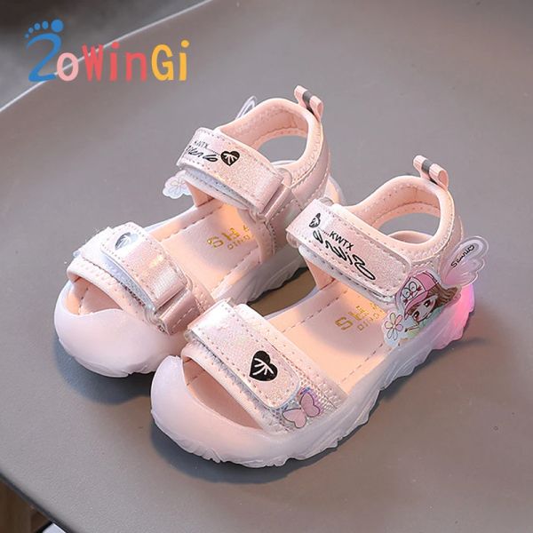 Sneakers Size 2130 Chaussures pour enfants pour filles Sandales Enfants Chaussures brillantes Sandales Sandales Chaussures lumineuses Chaussures pour filles Sandales Sport