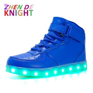 Zapatillas de deporte de tamaño 2546, zapatos LED para niños y niñas, zapatillas luminosas con luces, zapatillas Led brillantes para niños, adultos, tenis femeninos 230705