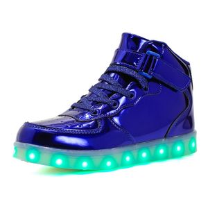 Sneakers maat 2546 USB Charger Basket LED Kinderschoenen met verlichte kinderen Casual jongensmeisjes Verlicht Krasovki Luminous Sneaker 220909