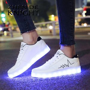 Sneakers maat 3041 gloeiende sneakers voor kinderen jongensmeisjes Luminous schoenen met verlichte zoole kinderen verlichte LED -slippers met USB opgeladen 230412