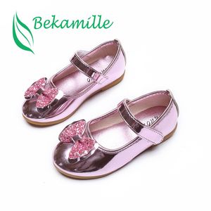 Zapatillas de deporte de verano y otoño para niños, sandalias para niñas, zapatos de cuero de princesa con lazo de lentejuelas, baile informal 230613