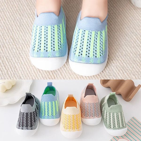 Zapatillas de malla en verano de zapatillas de malla transpirable zapatos recién nacidos zapatos para niños pequeños zapatos calcetines para bebés