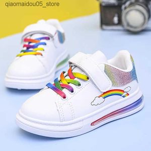Sneakers Teniz Girls schoenen met luchtkussens zolen herfst kinderen modieuze sportjongens regenboog gekleurd wit casual Q240413