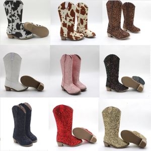 Baskets enfant en bas âge enfants bottes hautes Western Cowboy chaussures plates enfants filles princesse en cuir antidérapant rétro fond creux 231202