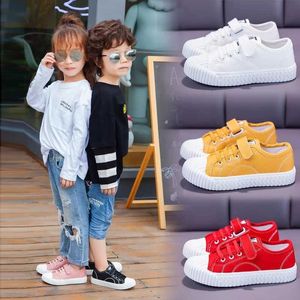 Zapatillas de deporte blancos clásicos lienzo casual transpirable marca preescolar para niñas zapatos deportivos zapatos para niños Q240506