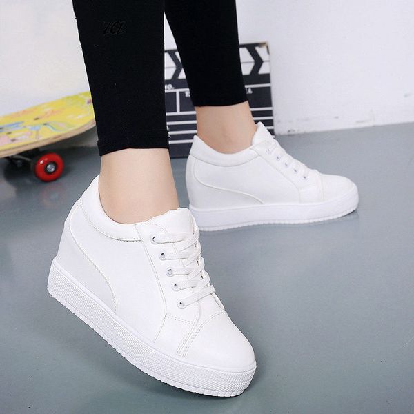 baskets chaussures blanches talons compensés cachés baskets chaussures décontractées femme plate-forme chaussures femmes talons hauts compensées Zapatos Mujer