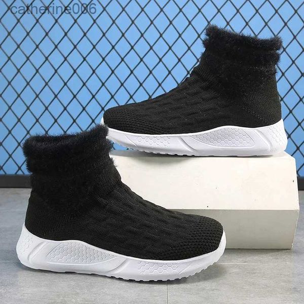 Chaussures de sport Hiver enfants chaussette chaussures garçons baskets mode chaud bottes en peluche chaussures enfants baskets décontractées coton chaussures de sport pour fille TenisL231106