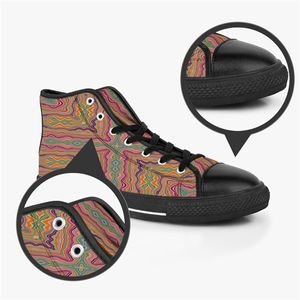 Baskets en toile personnalisé Femmes orange mode noirs hommes shoesshoes décontracté mid coupe respirant jogging couleur