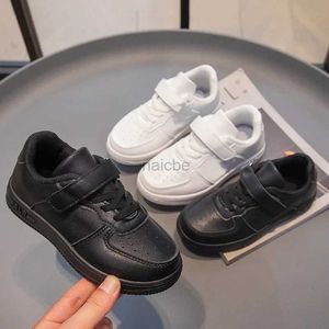 Sneakers Zapatillas Childrens Shoes Boys Sport Pu Leather Flat Comfortabel Zwart en Wit Casual Tennis Skateboarding 24322
