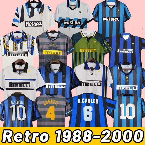 SNEIJDER ZANETTI Classic Inter Retro Soccer Jerseys Djorkaeff Milito Baggio Pizarro Djorkaeff ADRIANO MILAN Maillot de football 88 90 91 92 95 96 97 98 99 1988 1990 1991