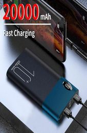 SNEL OPLADEN POWER BANK 20000MAH DRAAGBARE OPLADER 2USB SORTIE DICITALE Affichage externe Batterij Voor iPhone Samsung6431043