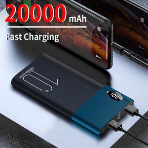 Snel Opladen Power Bank 20000Mah Draagbare Oplader 2USB Output Digitale Display Externe Batterij Voor Iphone Samsung