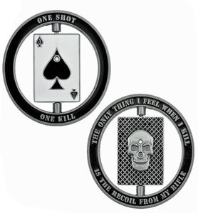 Snipe One Kill Skull Spinner Military Challenge Coin01239410467