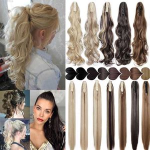 Snoilite 1226inCch Claw Clip on Ponytail Hair Extension Synthetic Ponytail Extension Hair for Women Pony Tail Hair Hair Plice H0916627369