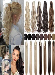 Snoilite 1226inCch Claw Clip on Ponytail Hair Extension Synthetic Ponytail Extension Hair for Women Pony Tail Hair Hair Plice H0911697770