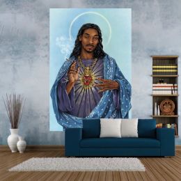 Snoop Dogg Tapestry Rapper Jesús estampado Hippie Wall Room Decoración de dormitorio de dormitorio Maneta de yoga de yoga