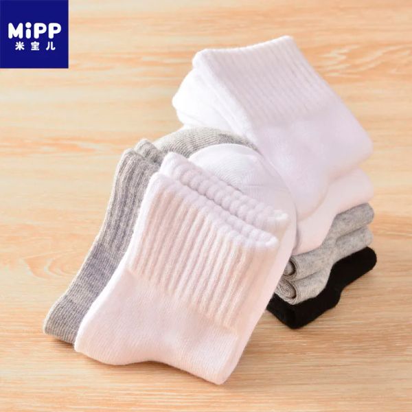 Roncar la marca de la marca Mipp 6 pares/lotes de estudiantes calcetines de algodón desodorante Escuela blanca adecuada para niños de 216 años Niñas para niños