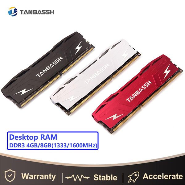 Radiateur TASSH SNOING DDR3 8GB 1600MHz 1866 MHz Mémoire de bureau 240pin 1.5 V Éventail de chaleur DIMM pour Intel AMD All Mother Board