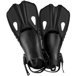 Finas de snorkel altas de natación zapatos de rana de buceo corto tela de viaje de pato ajustable tamaño de viaje tacón abierto para hombres adultos jóvenes 240412